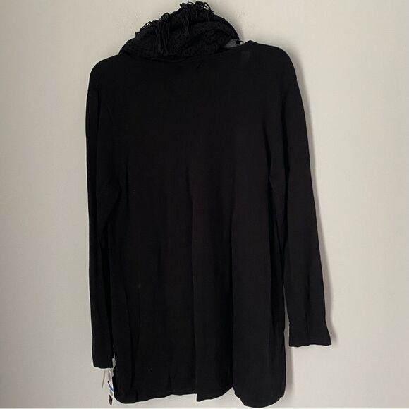 Style & Co. Women’s Round Neck Long Sleeve Black Sweater with Neck Warmer XL - Picture 2 of 3